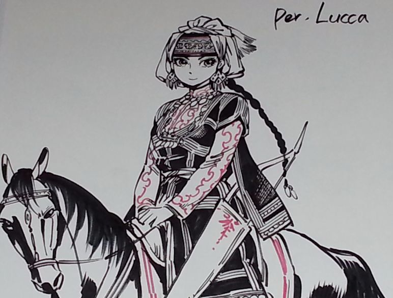 Illustrazione Lucca 2016 Amira a cavallo.jpg